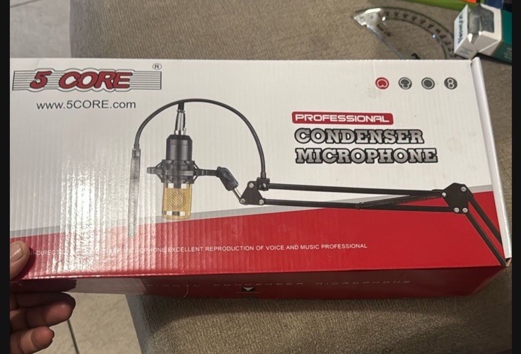 5Core Recording Microphone Podcast Bundle Professional Condenser  New OPEN BOX