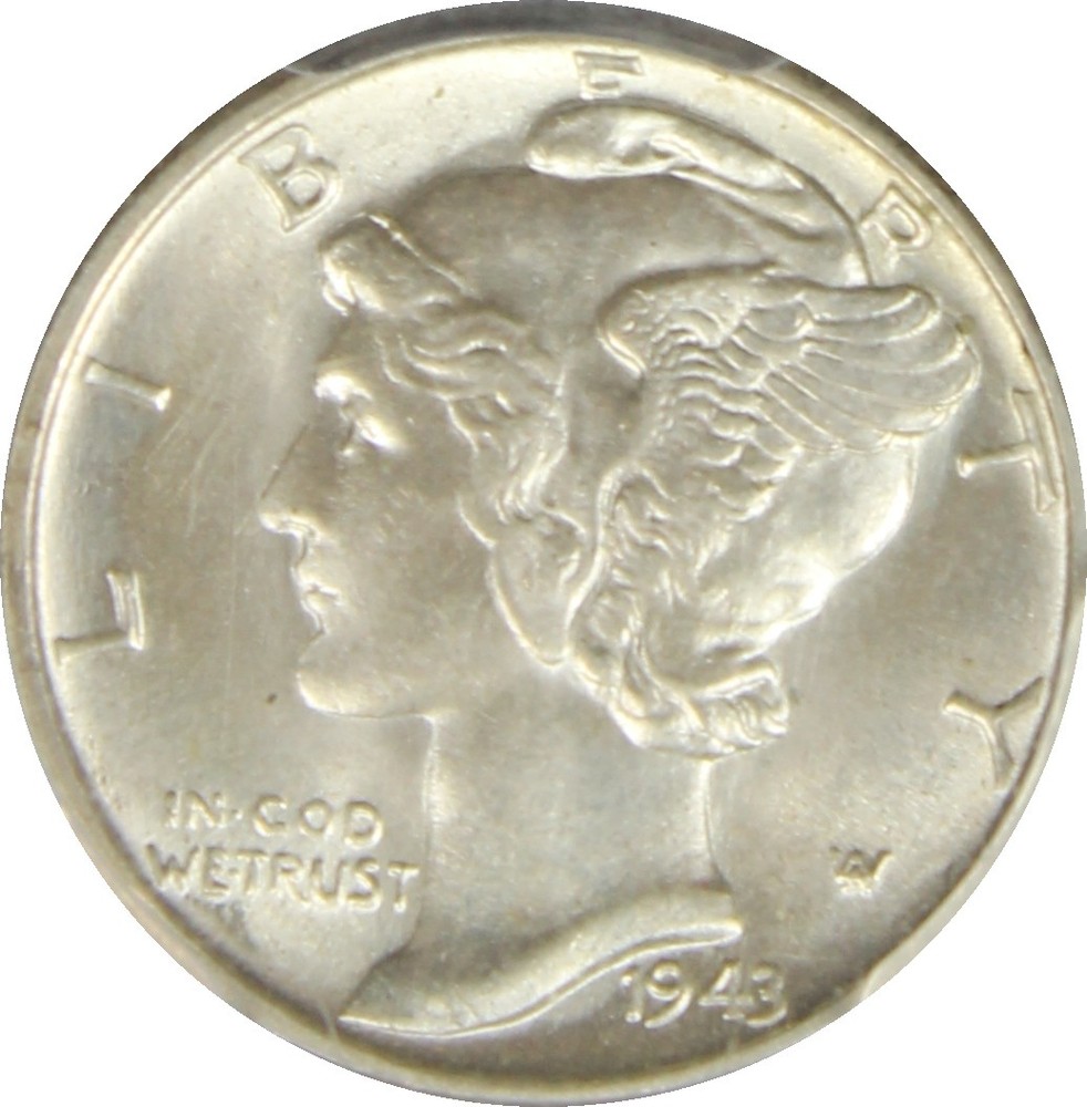1943 MS65 Mercury Dime PCGS 84109403
