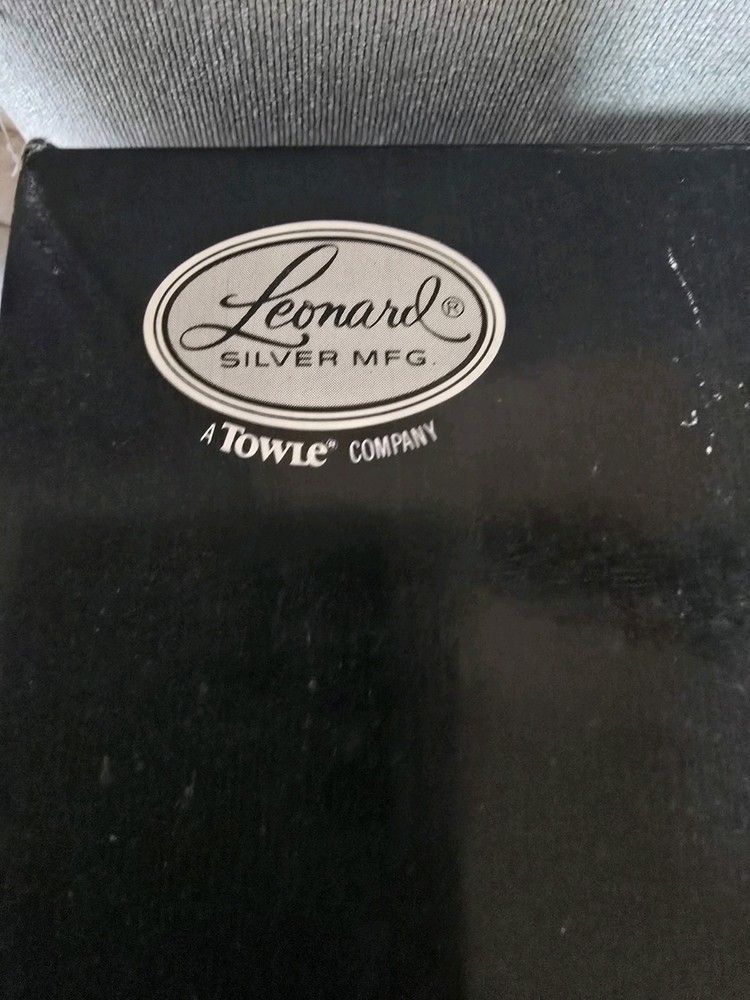 Leonard Silver silverplate and crystal jam dish with spoon, original packaging.