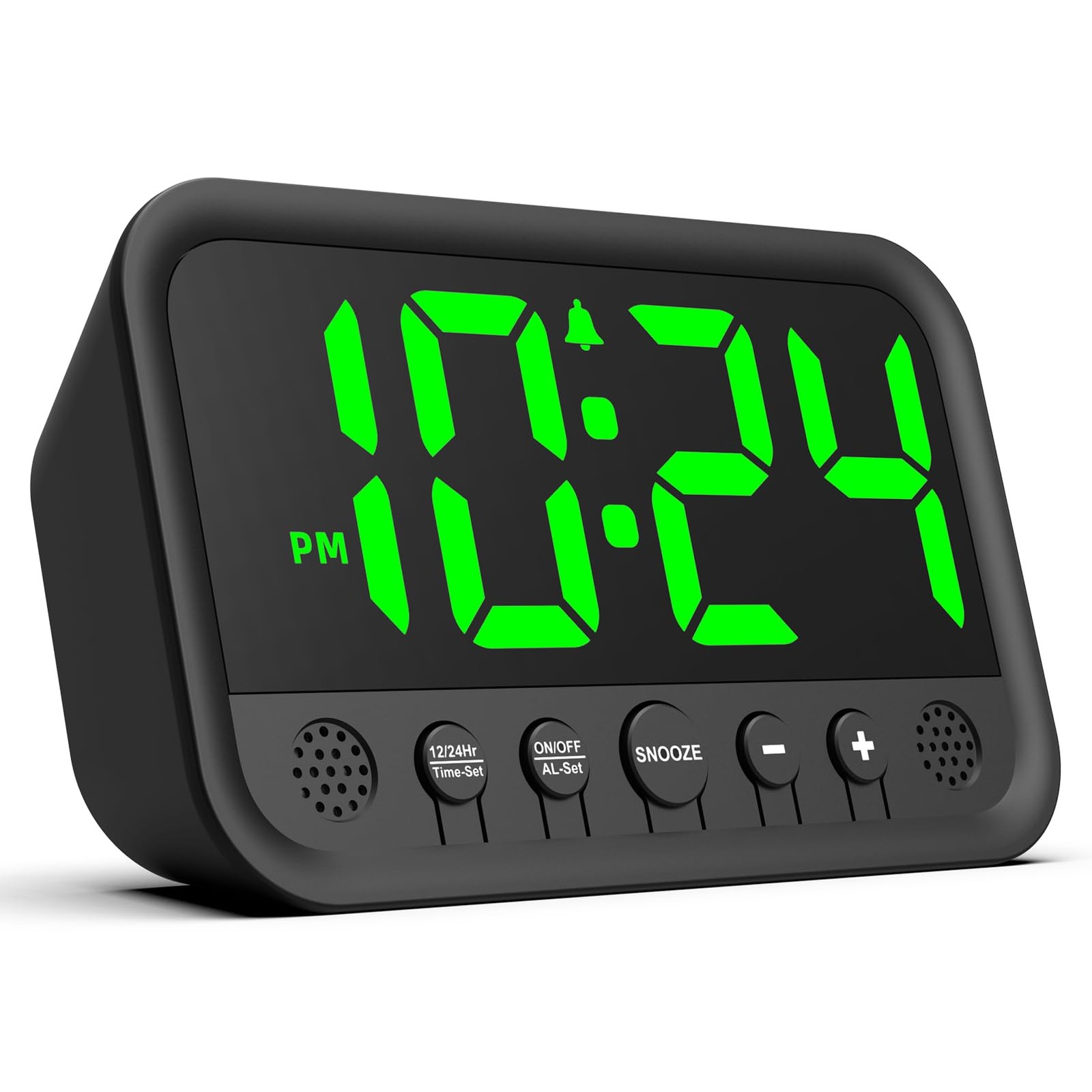 Small LED Digital Alarm Clock Loud Green Plug In