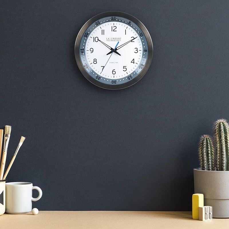 Automatic Atomic Wall Clock Accurate Time Multi Time Zone Easy Setup Indoor New