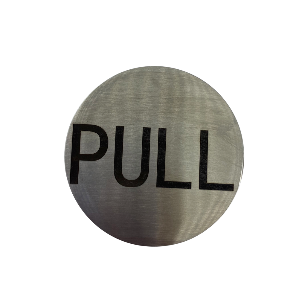 CRL RPP2BS Brushed Stainless 2" Round Push/Pull Set - Etched Stainless Steel