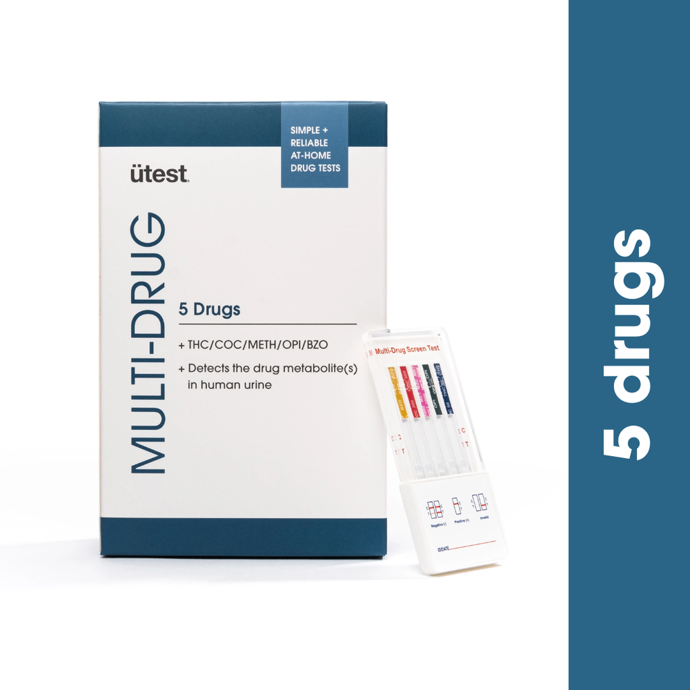 *5 Pack* Utest 5 Panel Multi-Drug Screen Test THC/COC/Meth/OPI/BZO