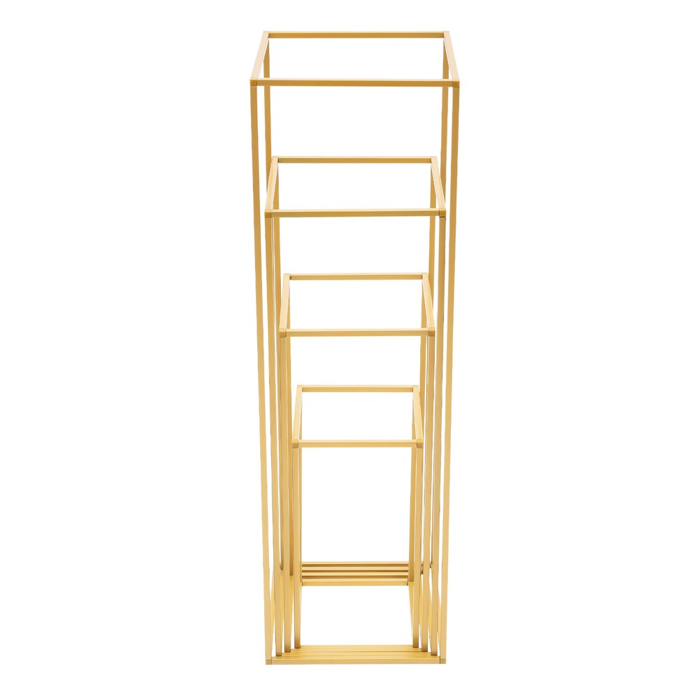 Gold Metal Flower Stand Rectangular Rack For Wedding Table Centerpieces Decor 🔥