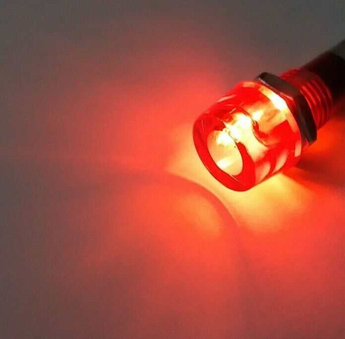 3 BBT 12 volt AC/DC Waterproof Bright Red LED Hi-Profile Indicator Lights