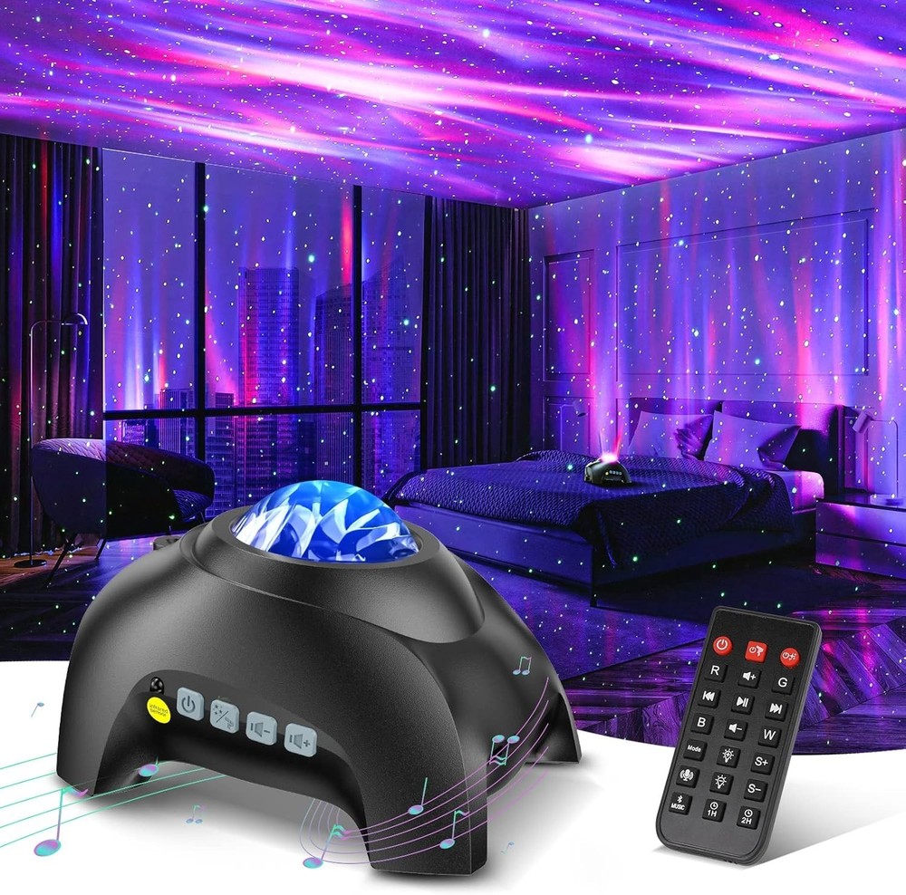 33 Light Effects LED Star Projector with Bluetooth & White Noise for Relaxation