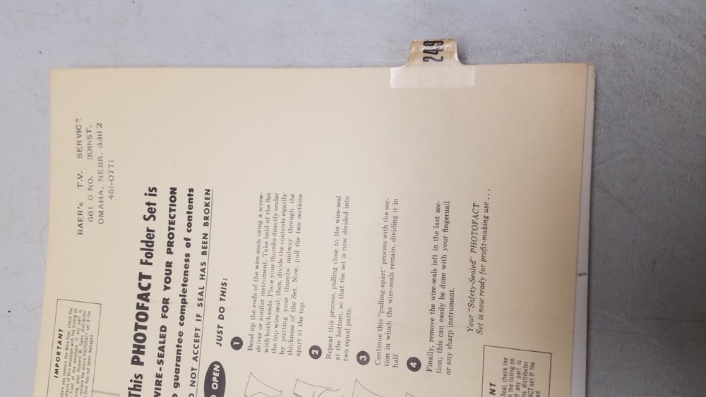 Sams Photo Fact Set 249 8/54 complete set (D)