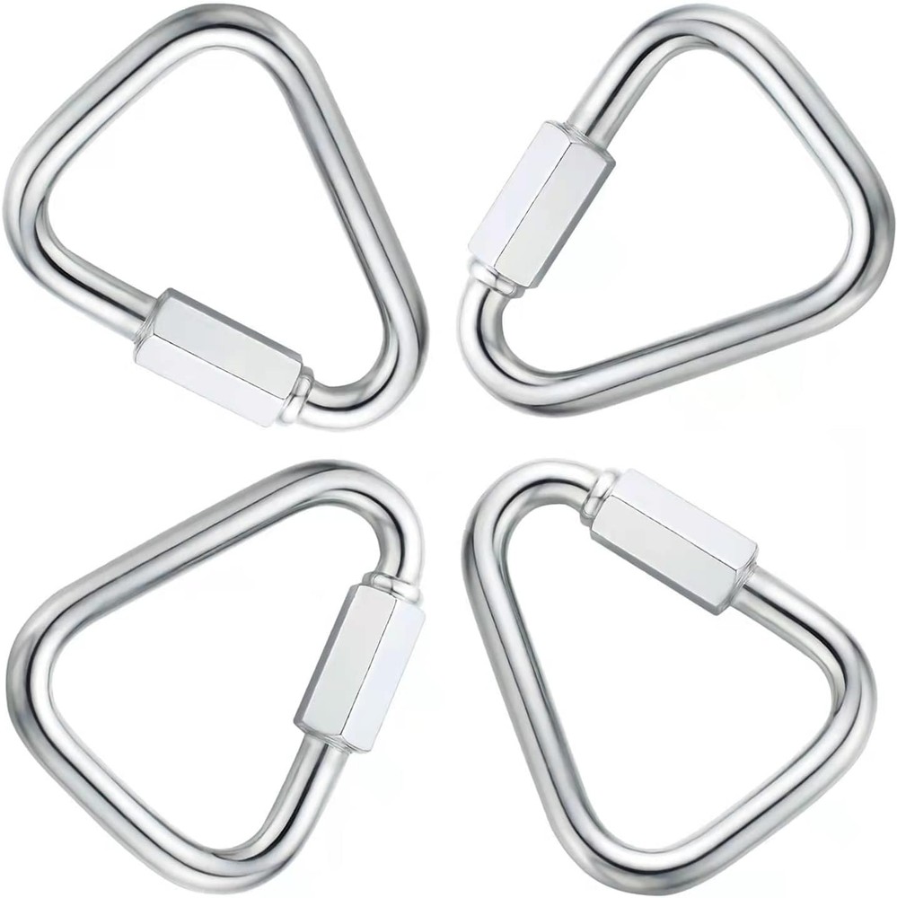 Delta Quick Link Triangle Locking Carabiner Clips 5/16" M8 8MM, Silver