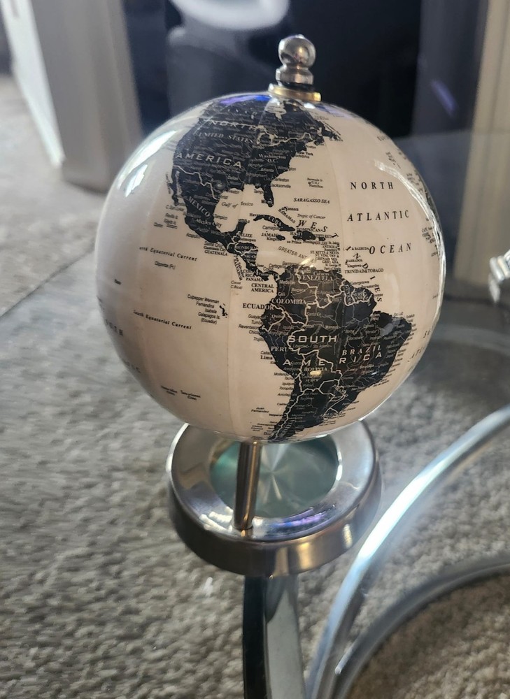 Globe On Silver Toned Base