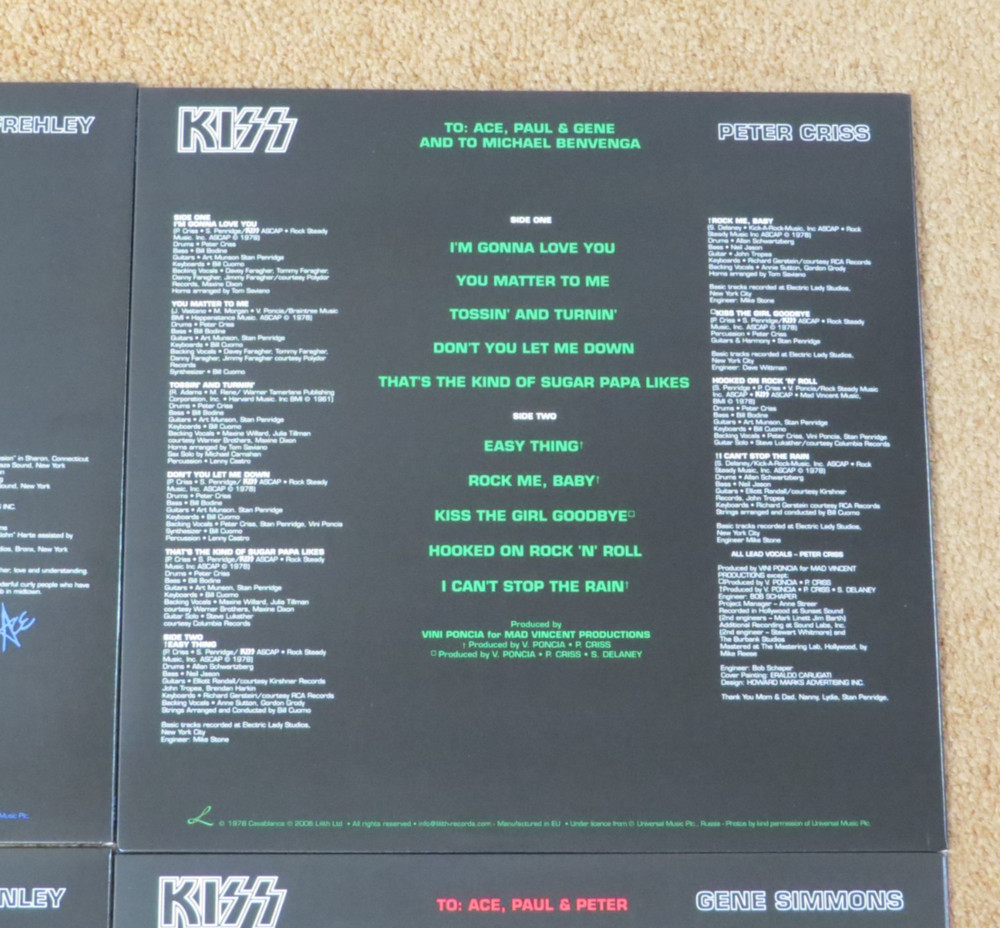 KISS RUSSIAN LILITH SOLO ALBUM PICTURE DISC SET OF 4 RELEASED 2006