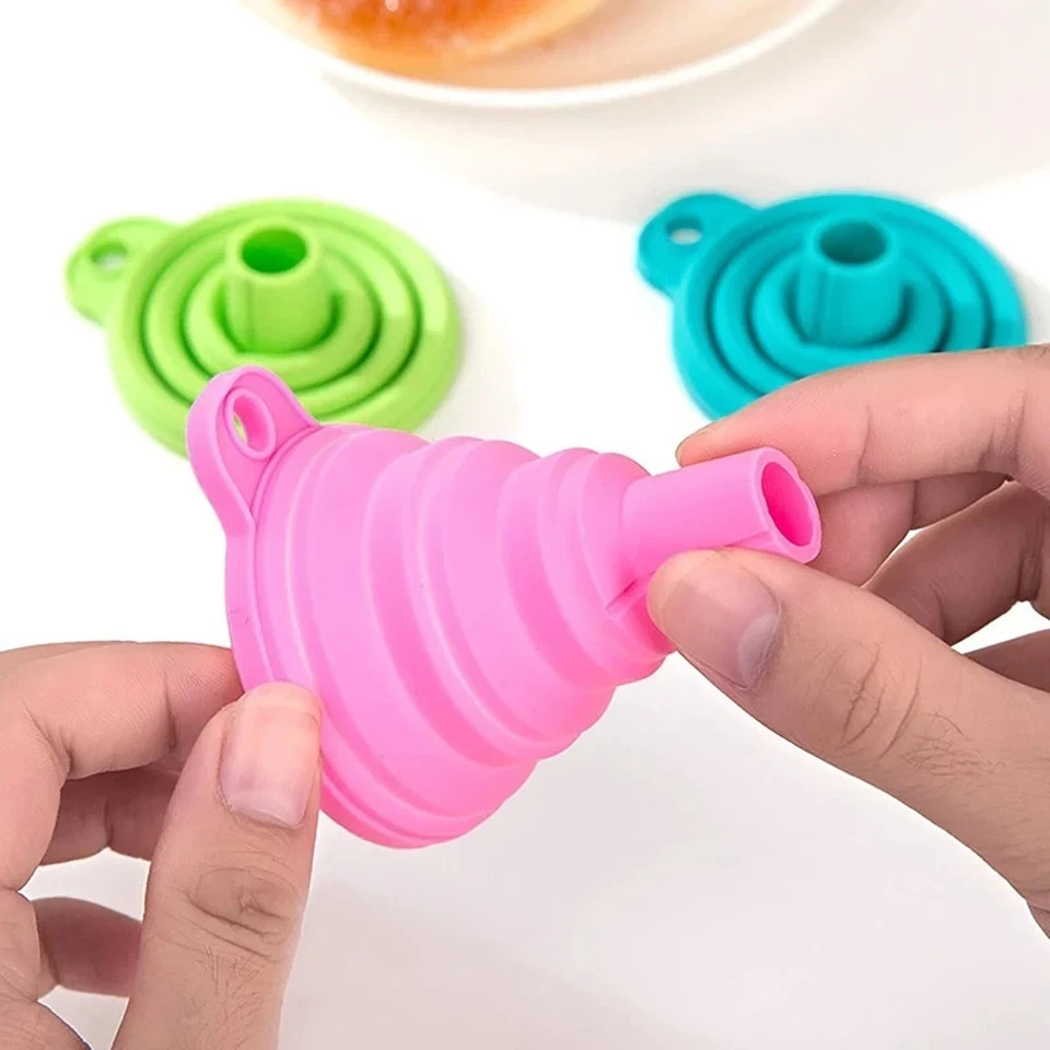 Funnels Kitchen Collapsible Set Foldable Food Graded Small Silicone