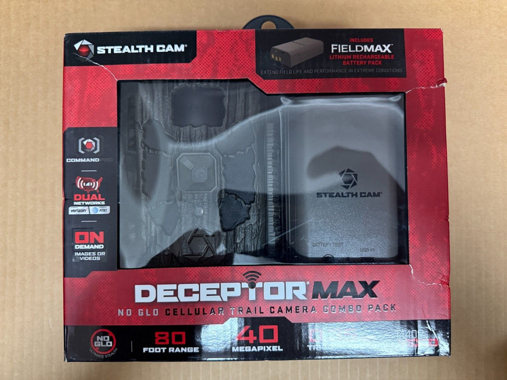 Stealth Cam Deceptor Max Cellular Trail Camera & FieldMax Lithium Battery #0320