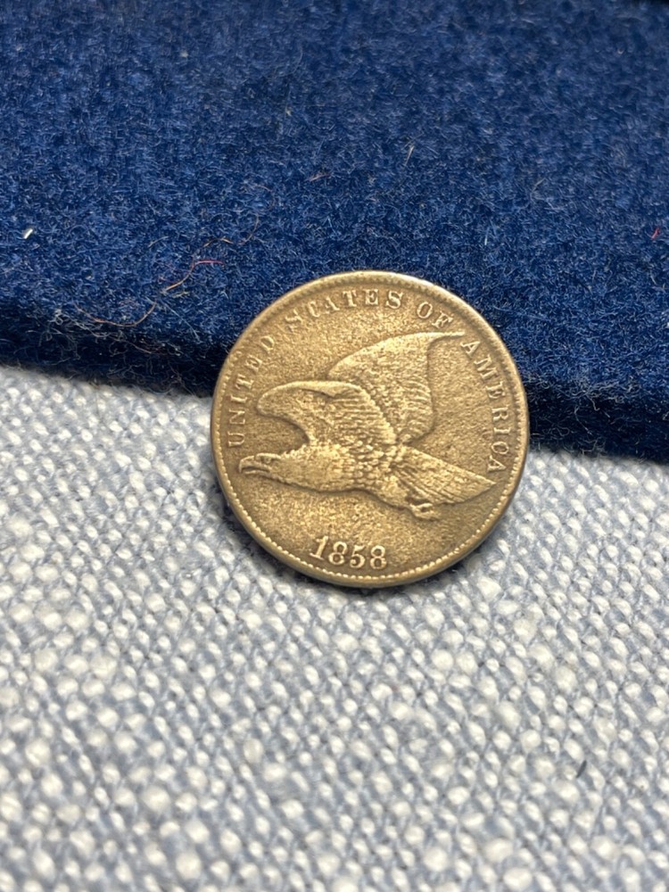 (#101179)  Flying Eagle Cent: 1858 Small Letters #2  VF details.