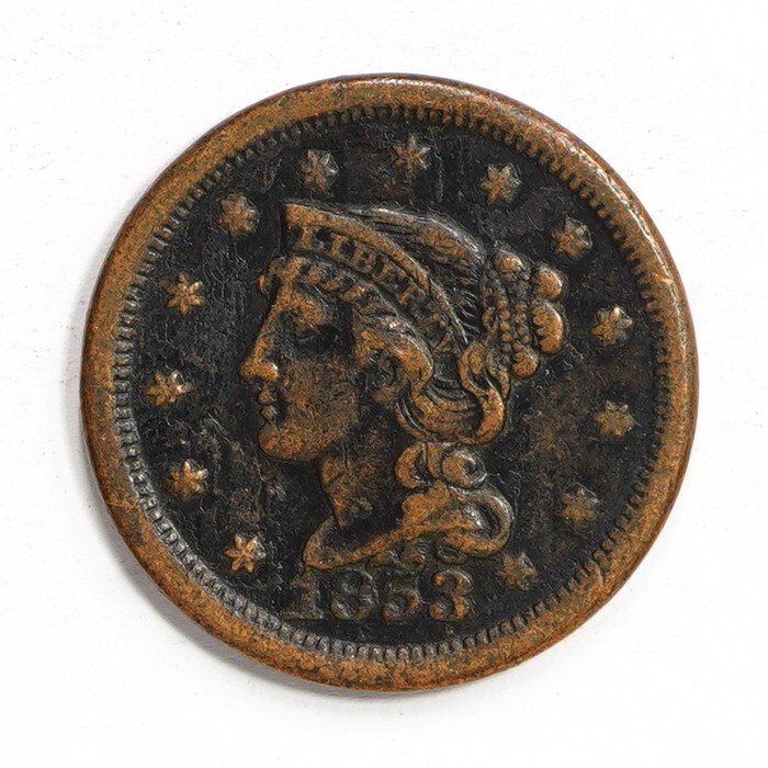 1853 Braided Hair Large Cent
