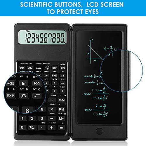 Scientific Calculators for Students, 10-Digit Large Screen, Math Black