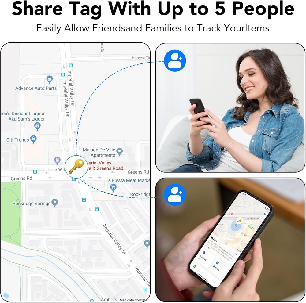 4PCS Bluetooth Tracker Tags for iOS Find My App Keys Luggage Backpack