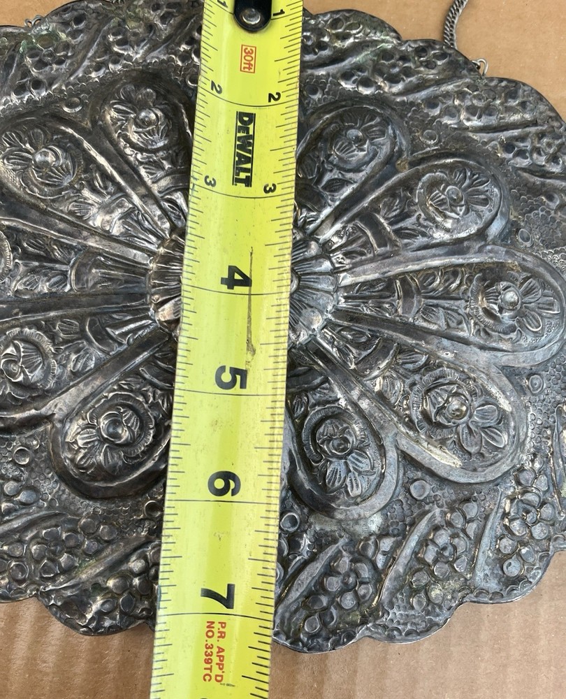 Antique Ornate 800 Silver Mirror