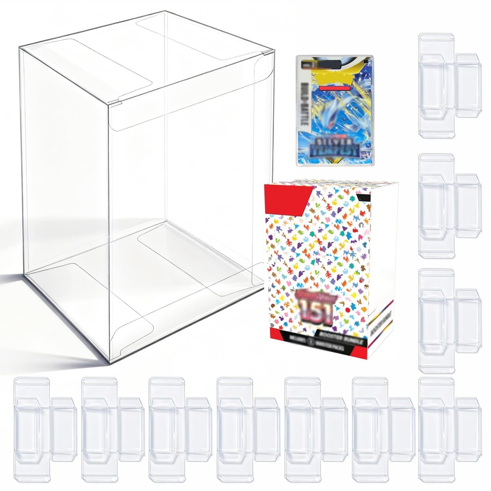 10PCS Plastic Protector Case For Booster Bundle/Build & Battle Foldable Clear...