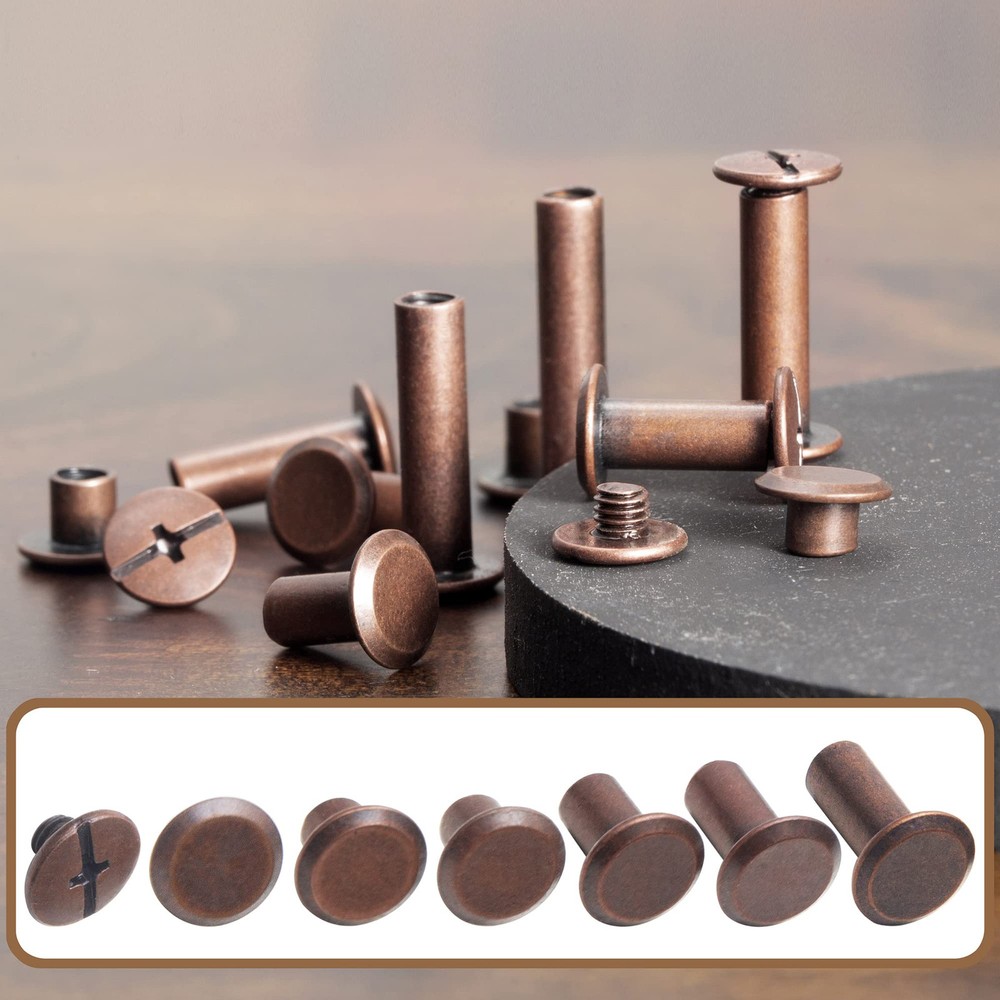 110Sets Chicago Screws Leather Rivets Assorted Screw Rivets Chicago Binding S...