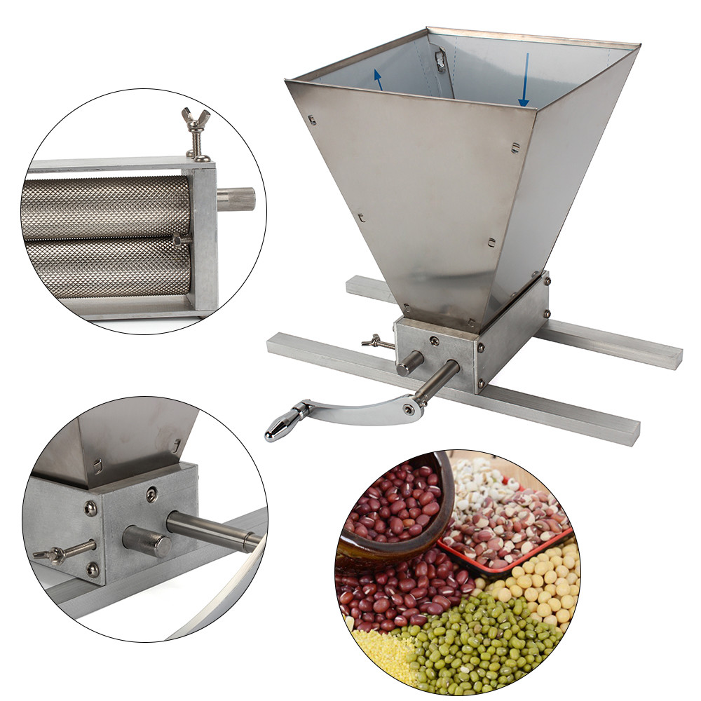 2Rollers Grain Mill Feed Grinder Malt Crusher Rice Wheat Corn Grinder Steels NEW