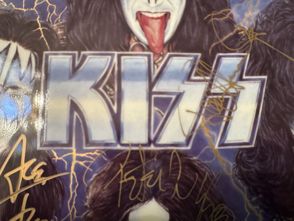 KISS ORIGINAL MEMBERS (PAUL, GENE, PETER, ACE) 1997 GARTLAN SIGNED PLATE A/P (B)