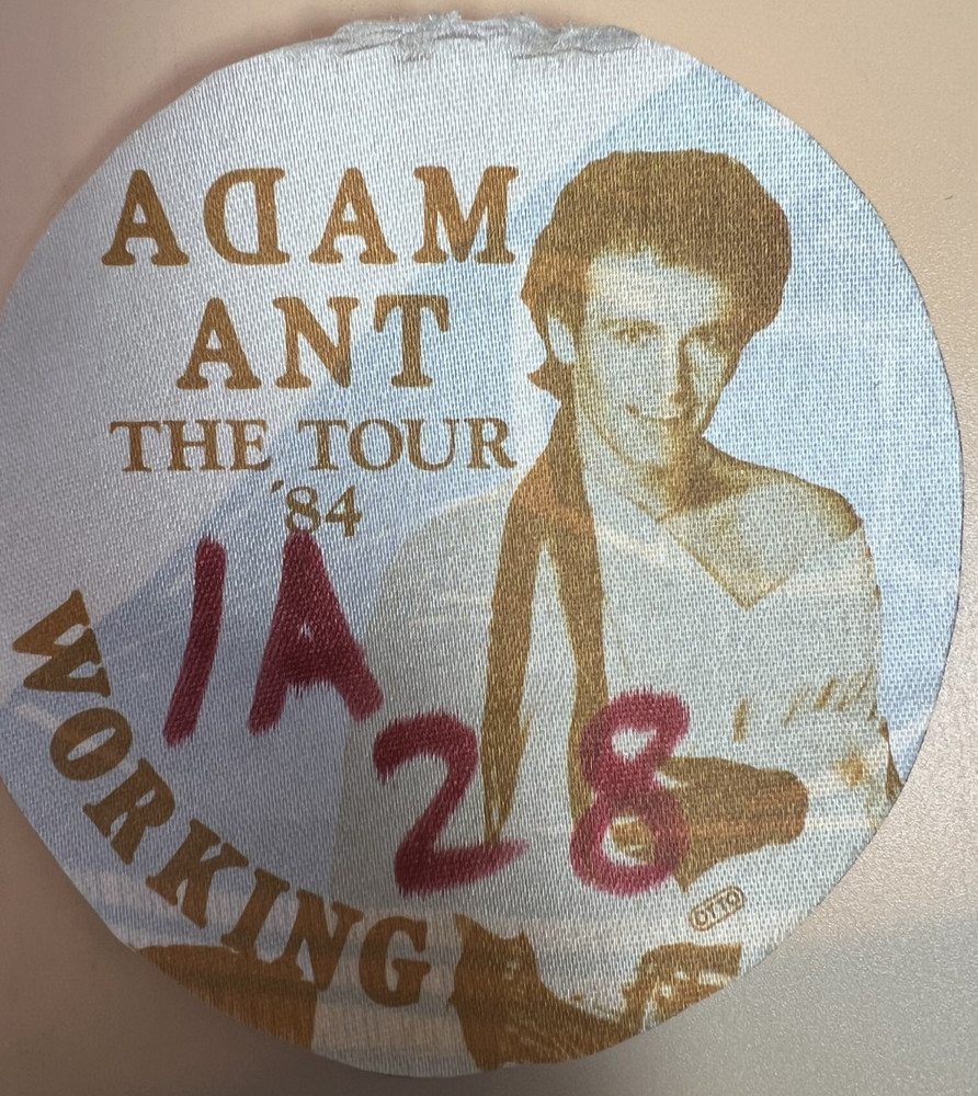 ADAM ANT 1984 STRIP TOUR BACKSTAGE PASS Crew Lansing Michigan