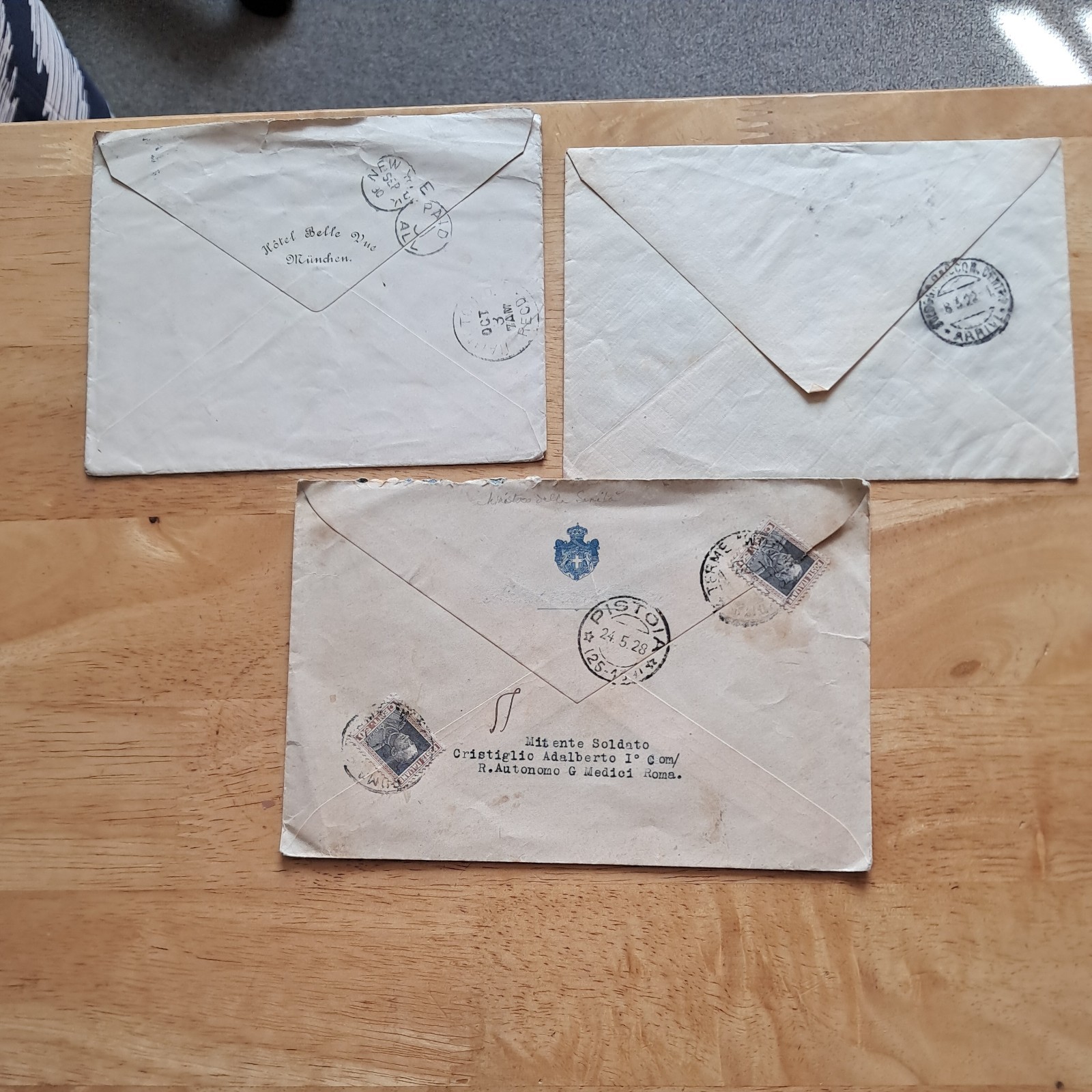 3 x VERY OLD COVERS , ITALY , MUNICH GERMANY ,