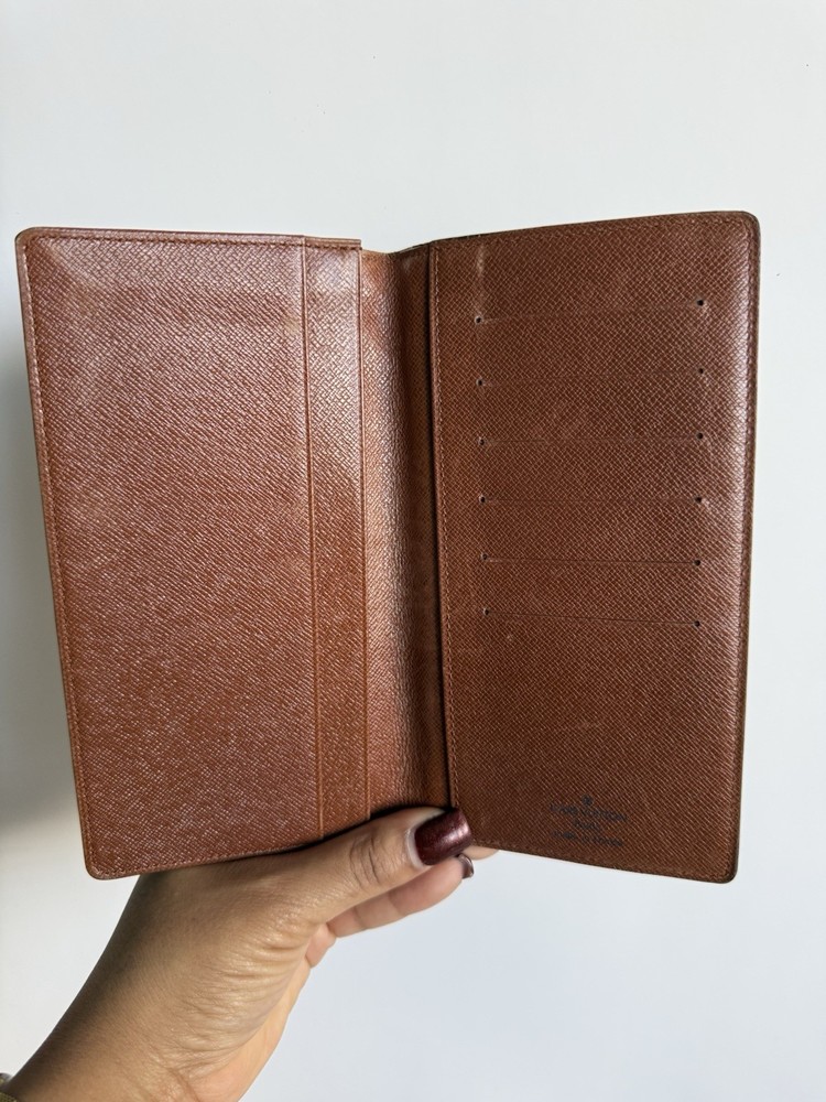 Louis Vuitton Monogram Brazza Long Wallet Brown Canvas Authentic Vintage