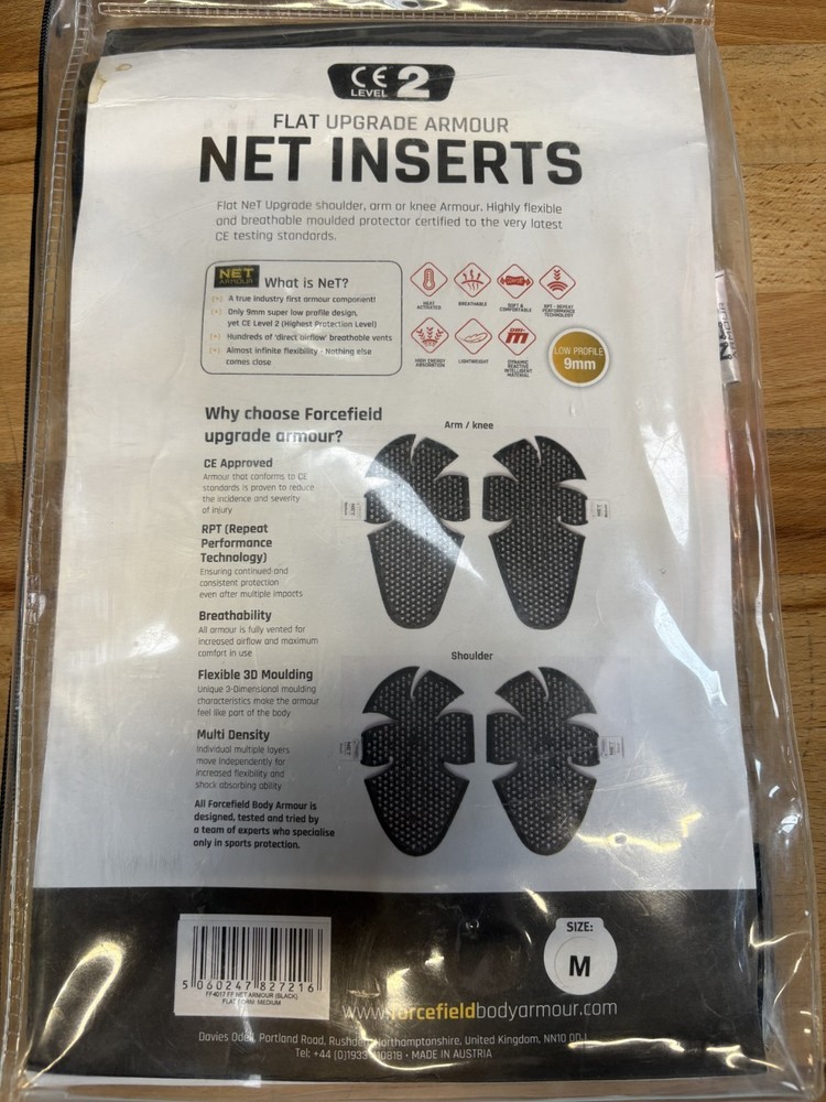 Forcefield NET Flexi Vented Inserts LEVEL 2 Knee / Elbow Flat Upgrade Armour