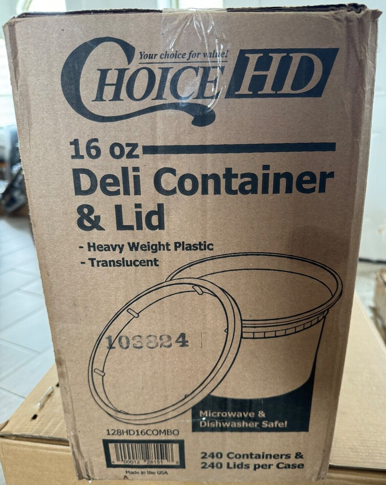 Choice HD 16oz Deli Container & Lid Combo Pack 240 Pack