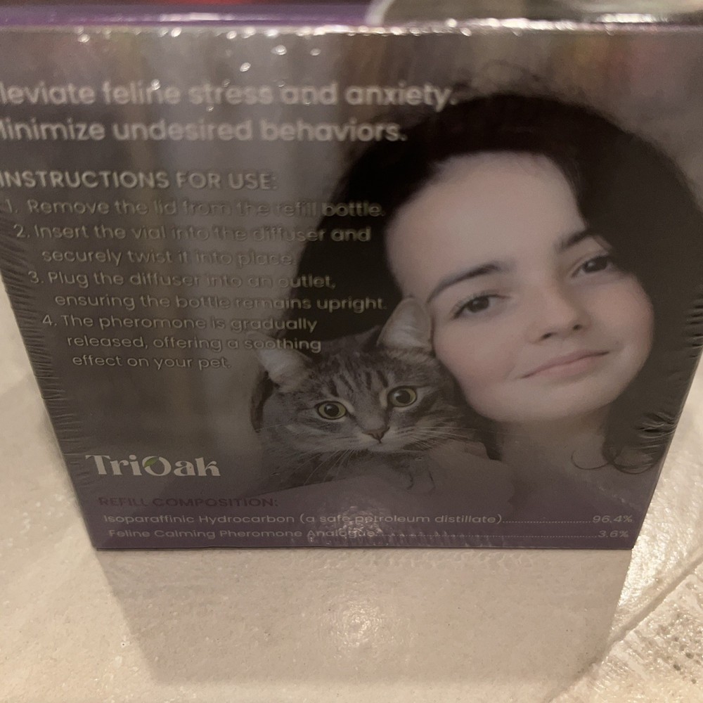 Tri-Oak Calming Pheromone For Cats 4 Diffuser Refills NEW/SEALED