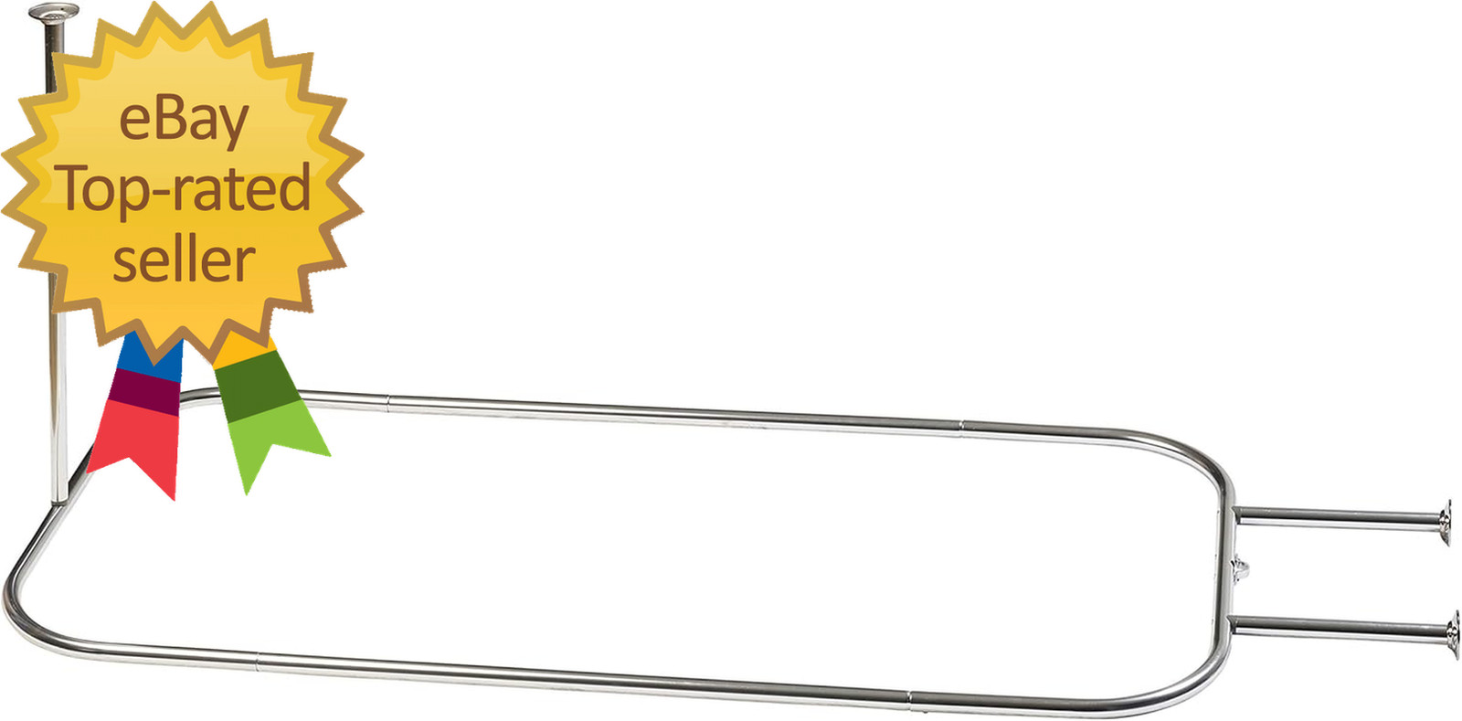 Rustproof round Shower Curtain Rod for Clawfoot Tub with Easy Installation Oval