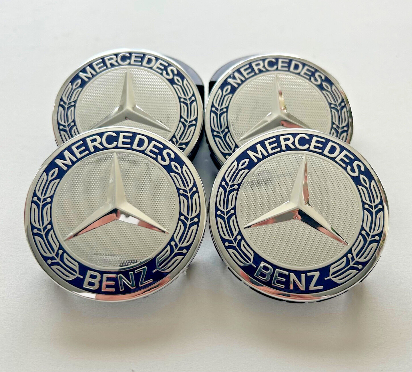 4x Dark Blue Wheel Center Caps Hub Cover Rim for Mercedes