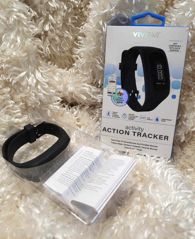 VIVITAR 2018 Activity Action Black Wrist Tracker NOB!