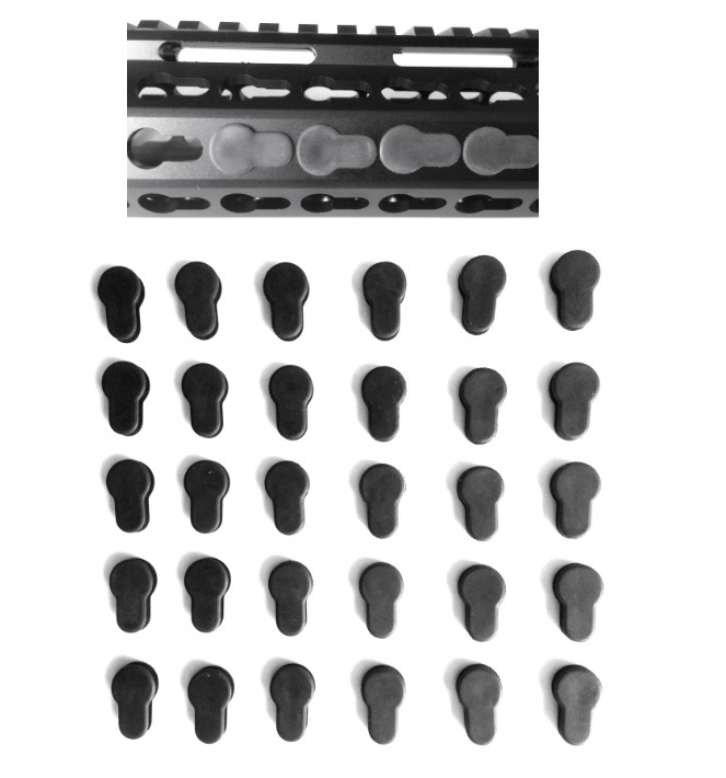 Pack 30! Rubber Insert Protector Plug Covers for Freefloat KeyMod Rail RPR