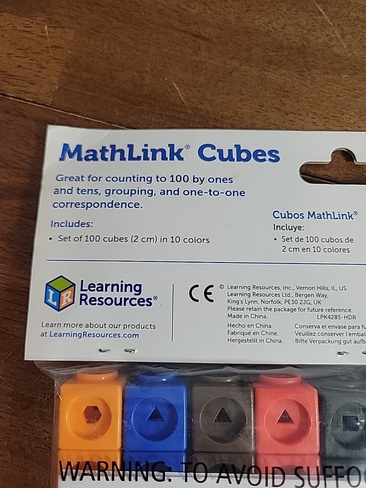 Learning Resources MathLink Cubes - 100 Learning Cubes STEM Fun and Skills