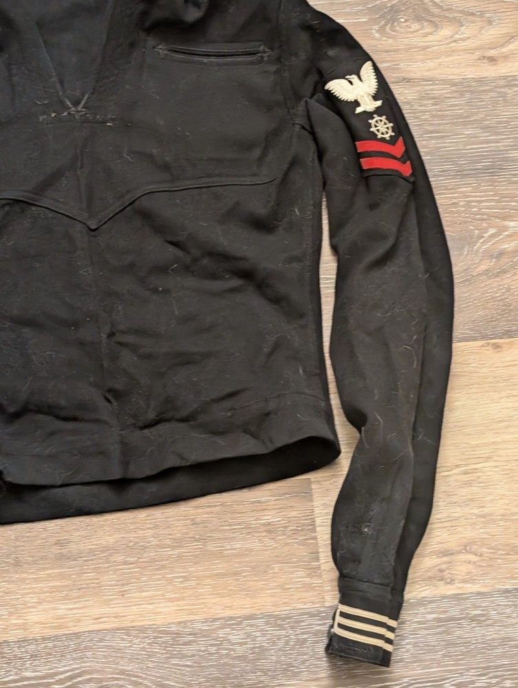 Vintage WW2 US Navy Naval Wool Uniform Pullover Top Crackerjack Sailor
