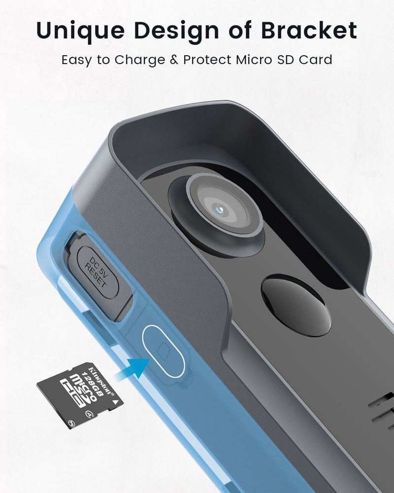 ieGeek Wireless Doorbell Camera No Subscription with Adjustable Angle Grey