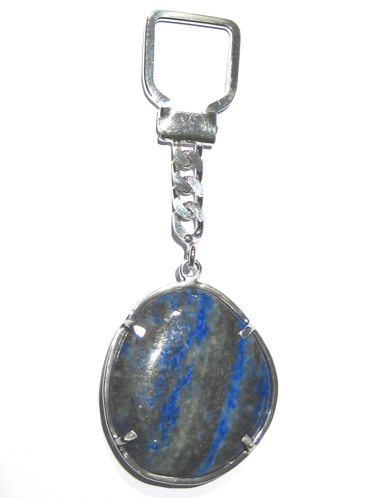 silver lapis lazuli keychain