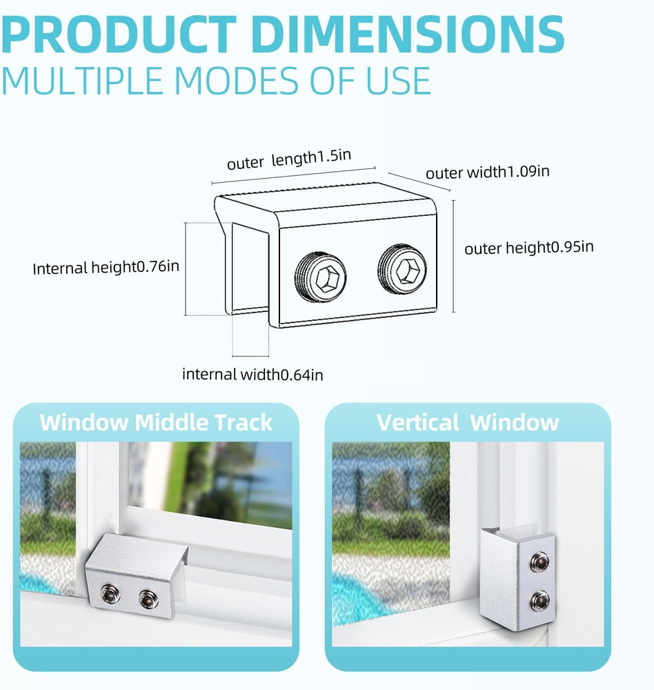 Window Locks for Up and Down Windows 4 Pack Window Stopper Sliding Window Lock f