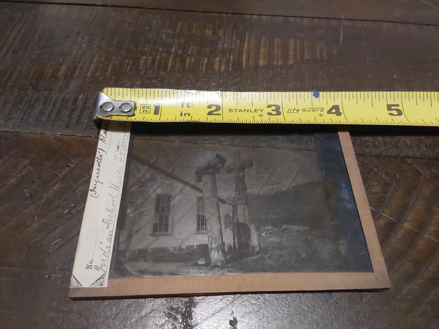 Alaska Indian School House Totem Poles Glass Magic Lantern Slide Native American