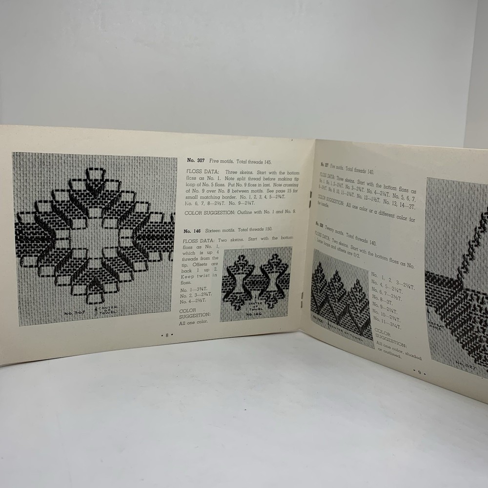 Huck Towel Patterns First & Second Series Booklets Mildred Krieg Vintage
