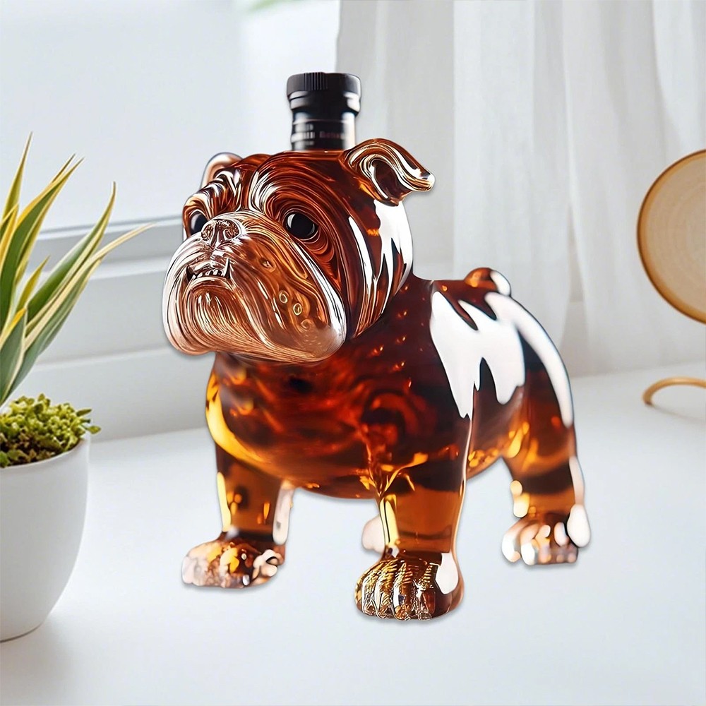 Bulldog Whiskey Bottle Funny Whiskey Bottle Unique Bulldog Whiskey Bottle