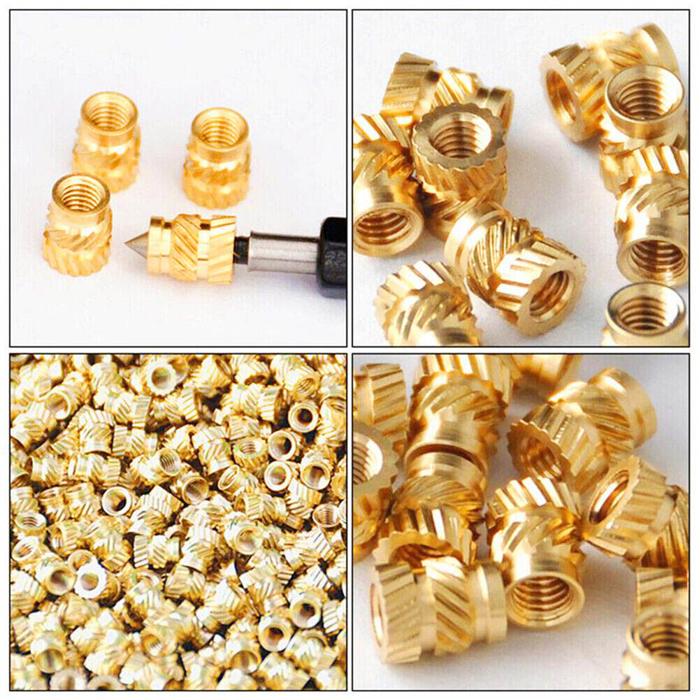 200-1000Pc M3 Thread Knurled Brass Threaded Heat Resistant Insert Embedment Nuts
