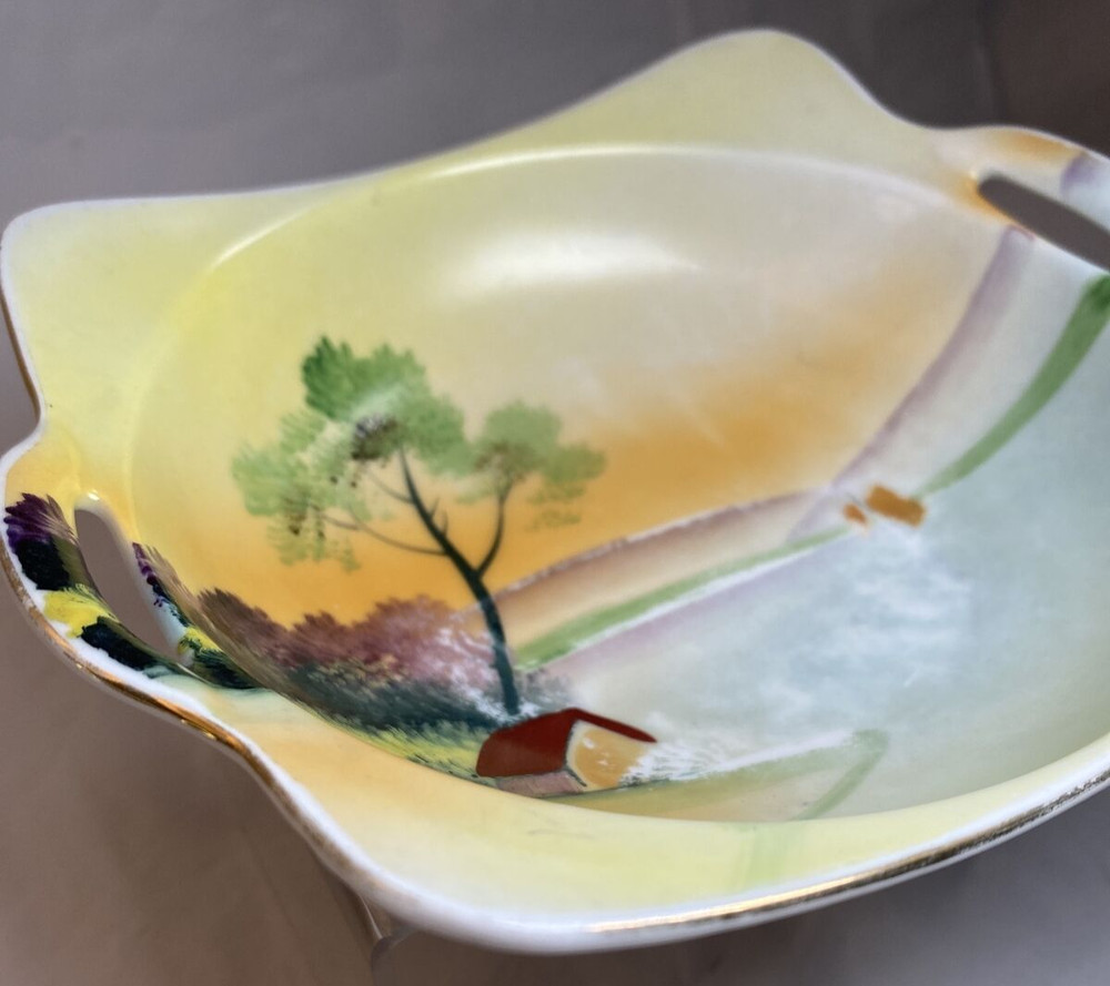 Meito China Hand Painted Handled Bowl