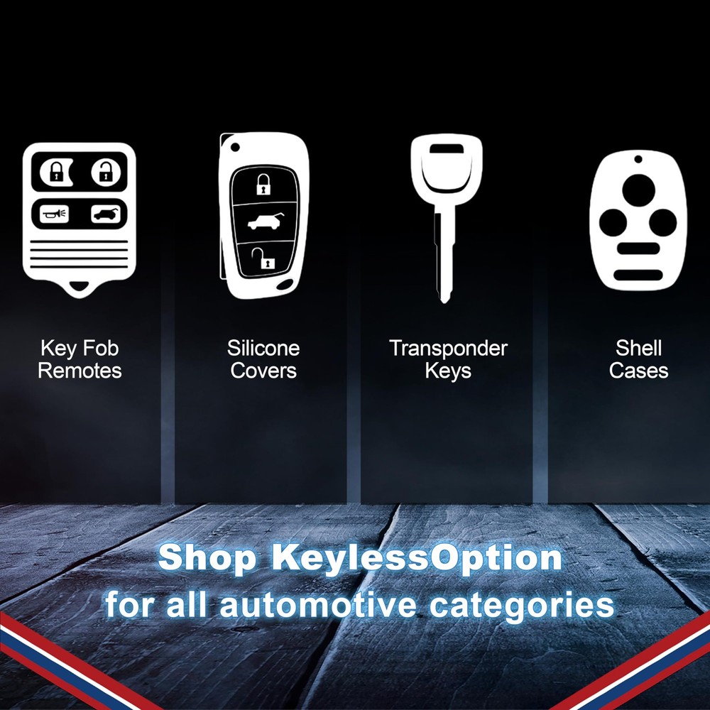 KeylessOption Just The Case Key Fob Keyless Entry Remote Shell Button 1-Pack