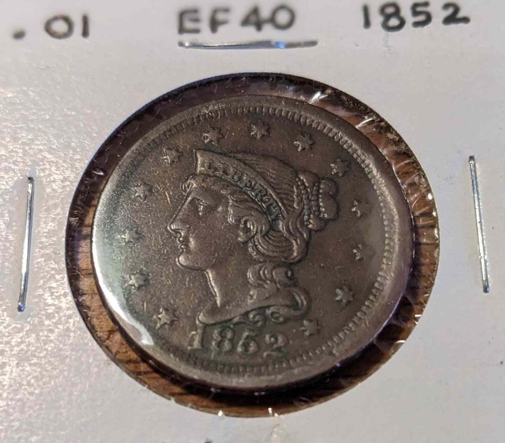 1852 - BRAIDED HAIR LARGE CENT