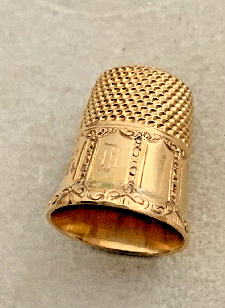 Antique Victorian 14kt Solid Yelow Gold Thimble