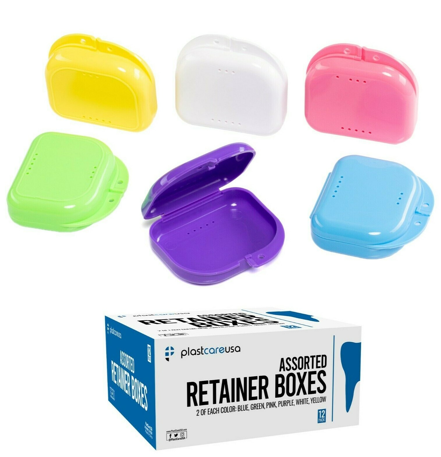 Sealed Assorted Dental Retainer Boxes Denture Case, Mouthguard Containers