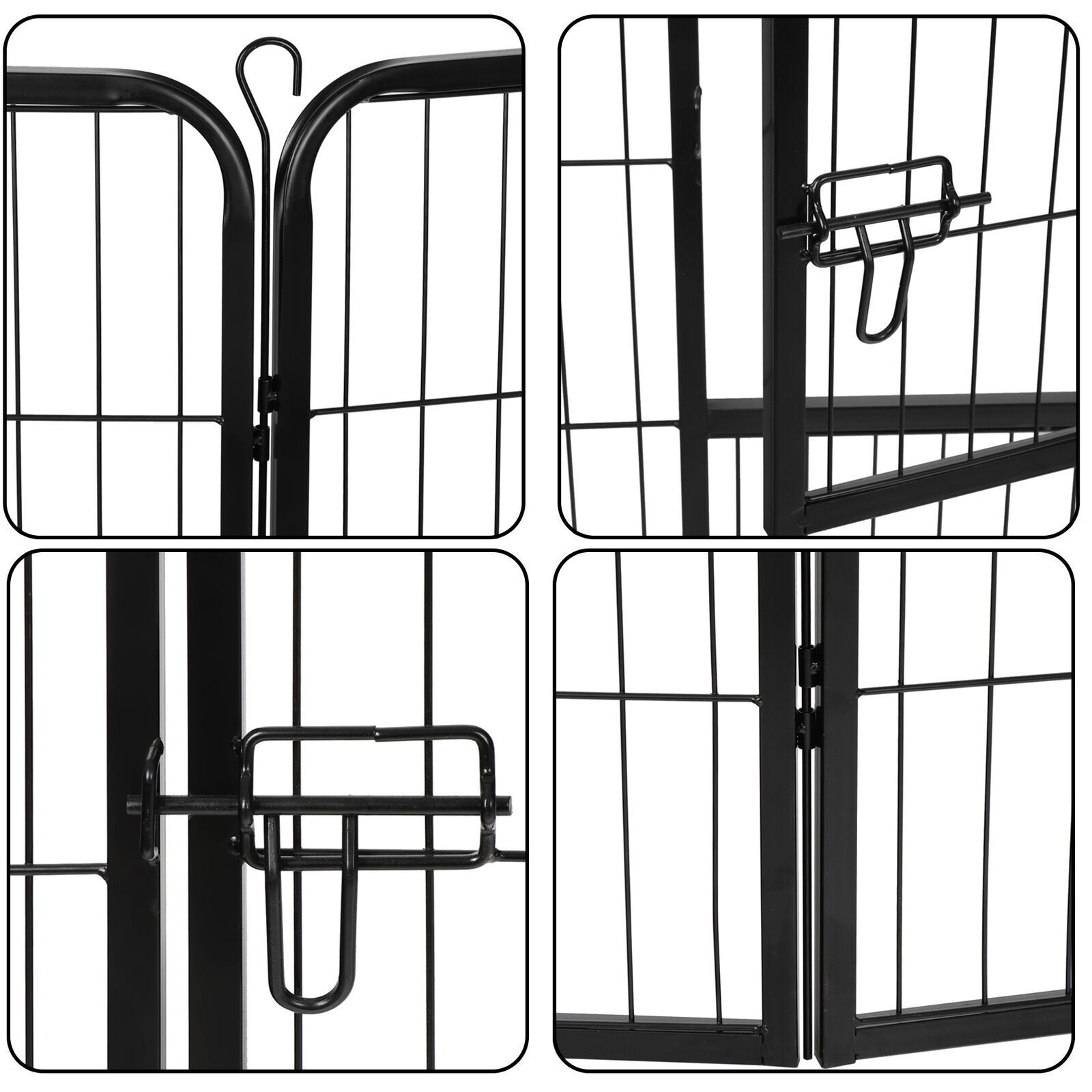 SEGAWE 8 Panels 40'' Large Dog Playpen Dog Fence Puppy Exercise Pen W/Doors